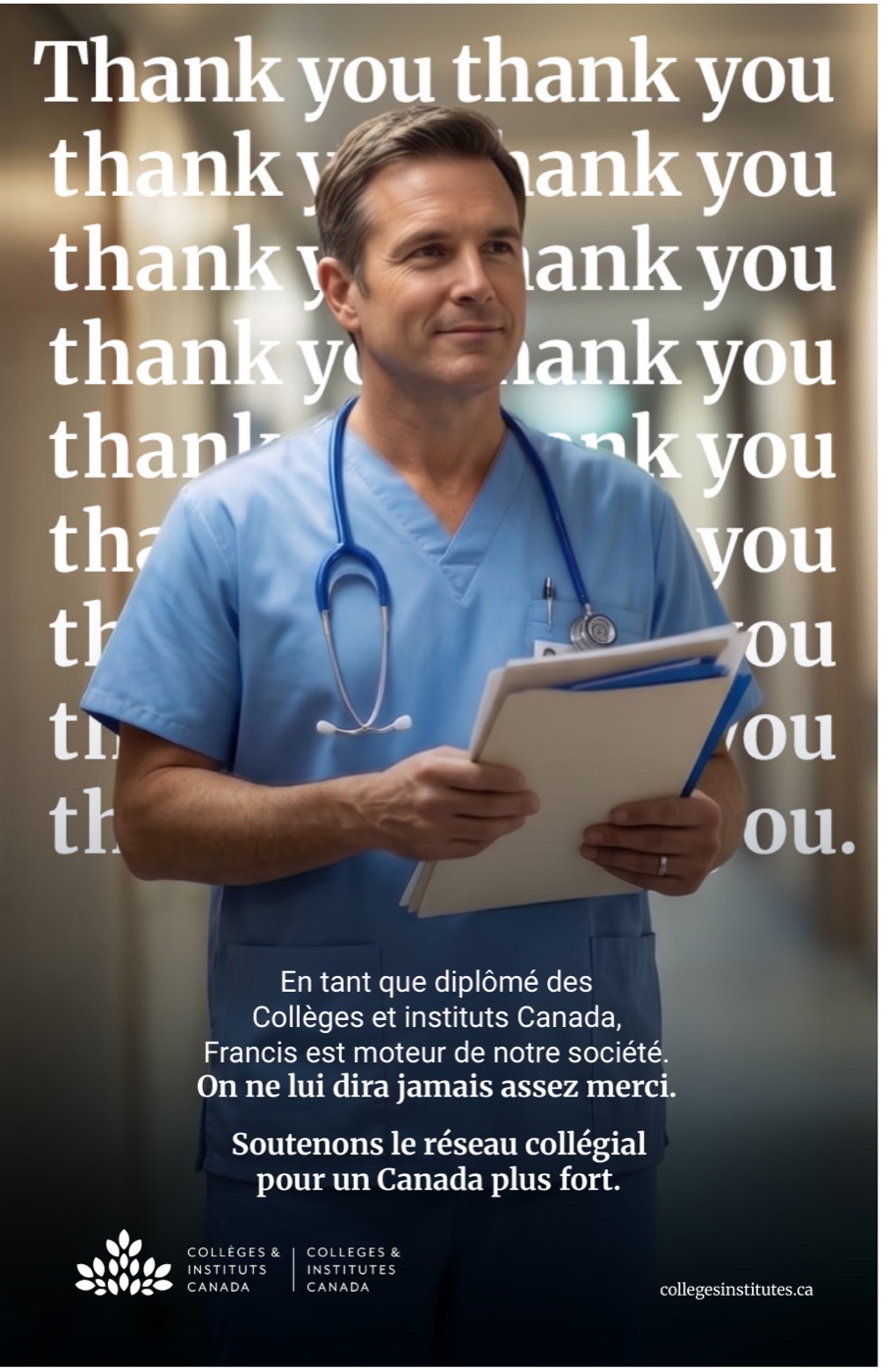 Affiche Thank you, infirmier