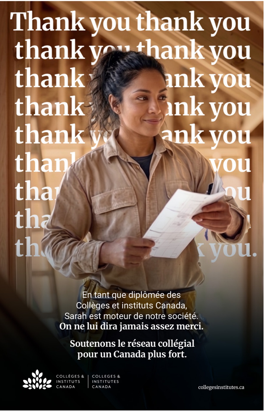 Affiche Thank you, menuisière