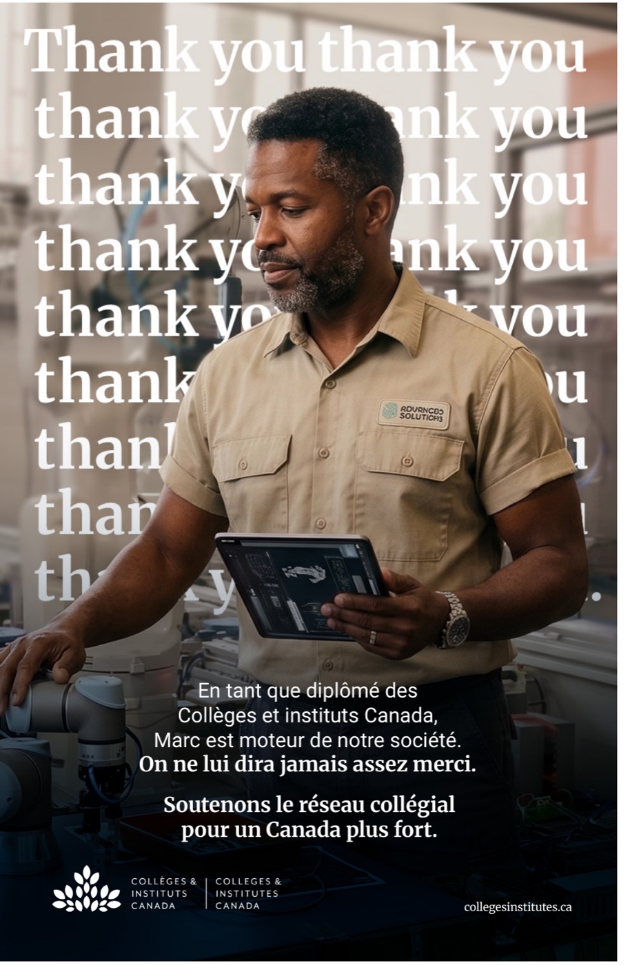 Affiche Thank you, technicien en robotique